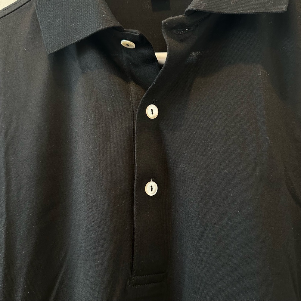 Peter Millar Golf Polo Short Sleeve Black Shirt 100% Cotton Small Country Club - Picture 6 of 8